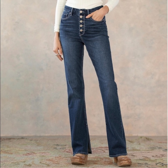 Dear John Denim - Dear John Alto Split Hem Button Fly Ankle Flare Jeans